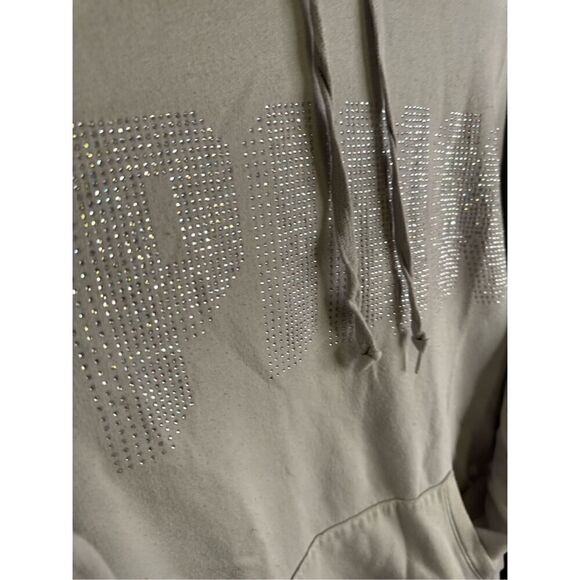 EUC VS Pink XxL bling Campus Pullover Hoodie hooded sweatshirt top sweater - Picture 2 of 2